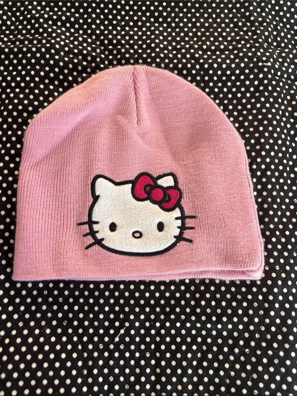 Hello Kitty Pink Beanie with Red Bow